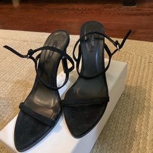 Zara black suede strappy sandal size 8